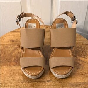DV by Dolce Vita Tan Espadrille Wedge Sandals with Ankle Strap